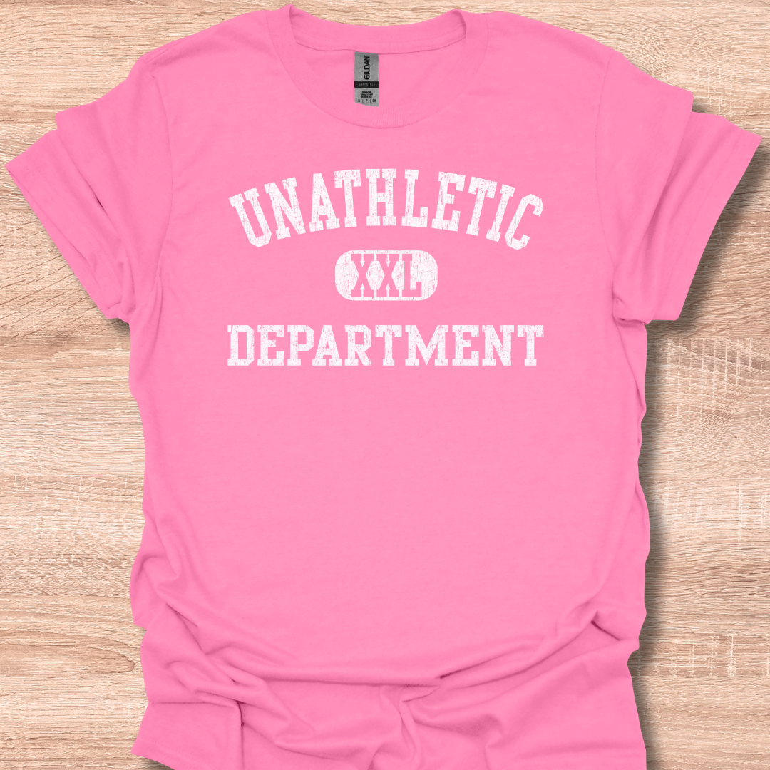 Unathletic Department XXL Funny Gym Humor Retro Vintage T-Shirt