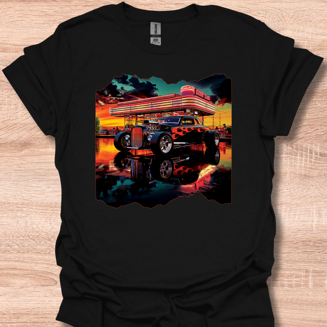 Classic Hot Rod Retro Vintage Custom Hotrod Car Illustration