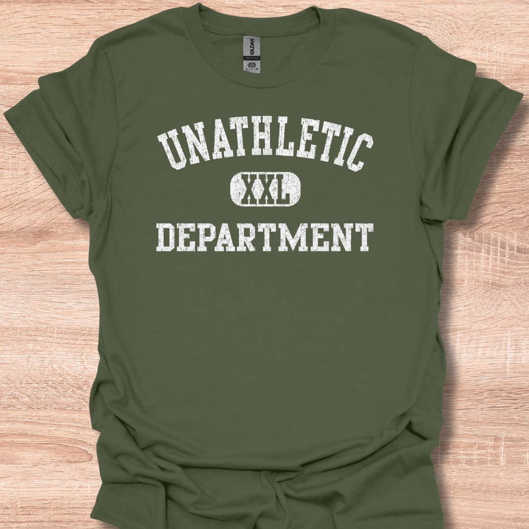 Unathletic Department XXL Funny Gym Humor Retro Vintage T-Shirt