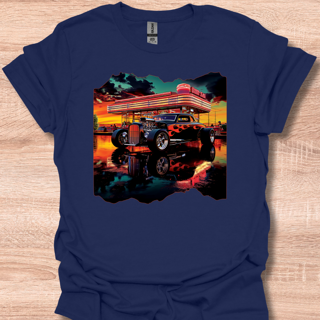 Classic Hot Rod Retro Vintage Custom Hotrod Car Illustration