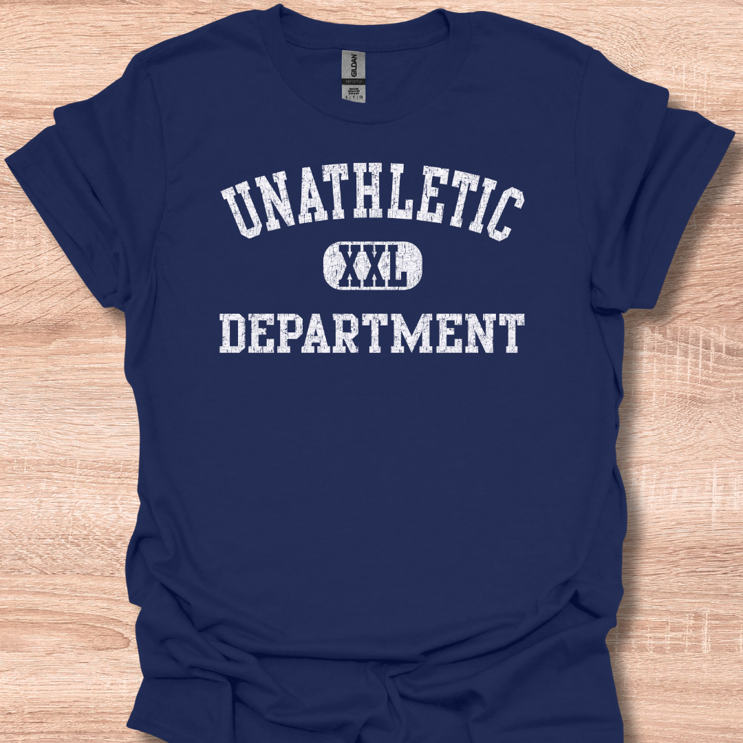 Unathletic Department XXL Funny Gym Humor Retro Vintage T-Shirt