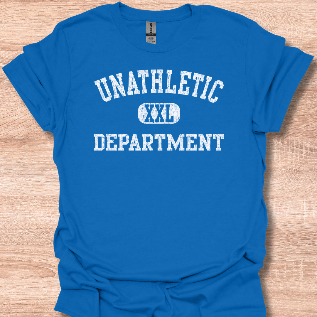 Unathletic Department XXL Funny Gym Humor Retro Vintage T-Shirt