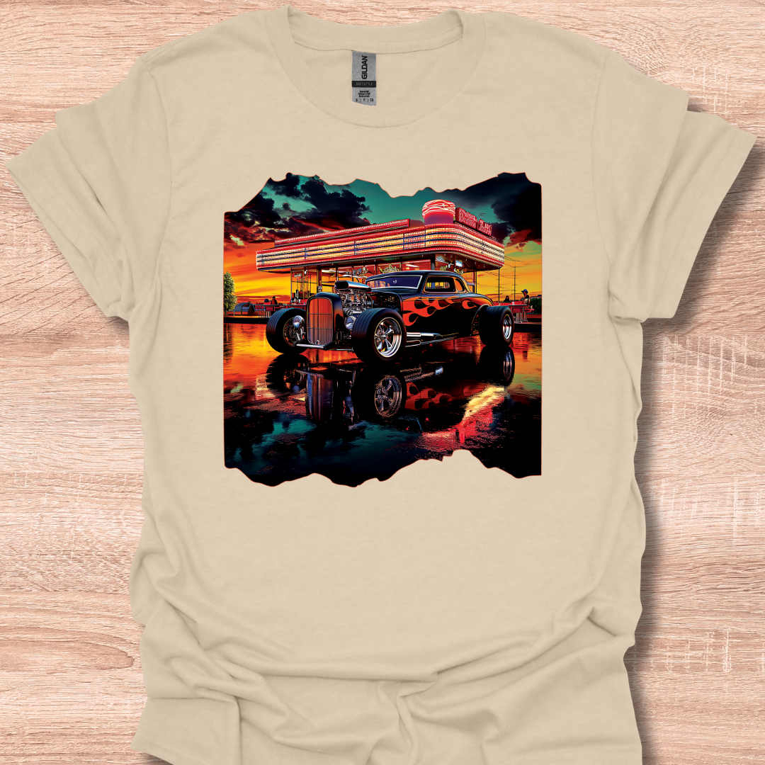 Classic Hot Rod Retro Vintage Custom Hotrod Car Illustration