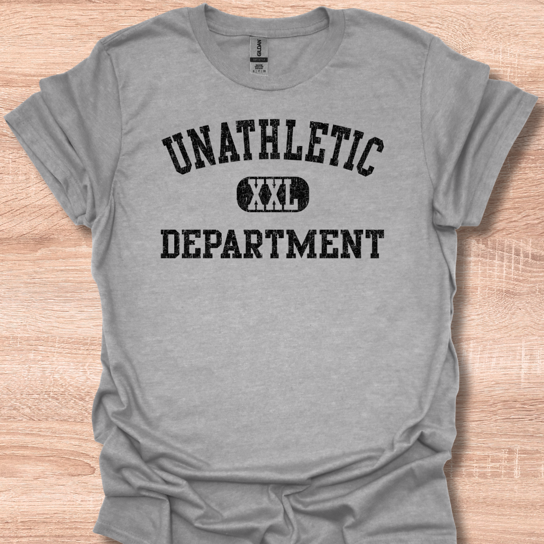 Unathletic Department XXL Funny Gym Humor Retro Vintage T-Shirt