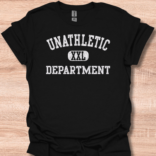 Unathletic Department XXL Funny Gym Humor Retro Vintage T-Shirt