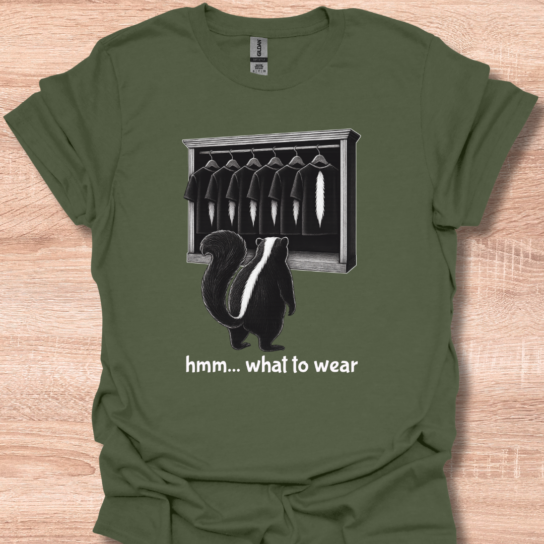 Funny Skunk Looking at Closet – Animal Cartoon Style Design