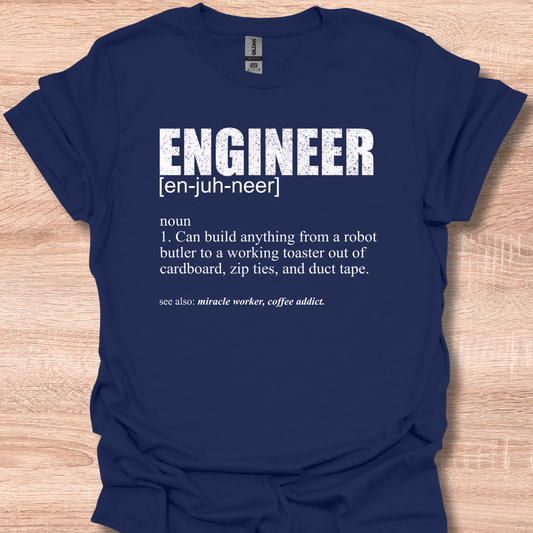 Funny Engineer Definition Miracle Worker Coffee Addict