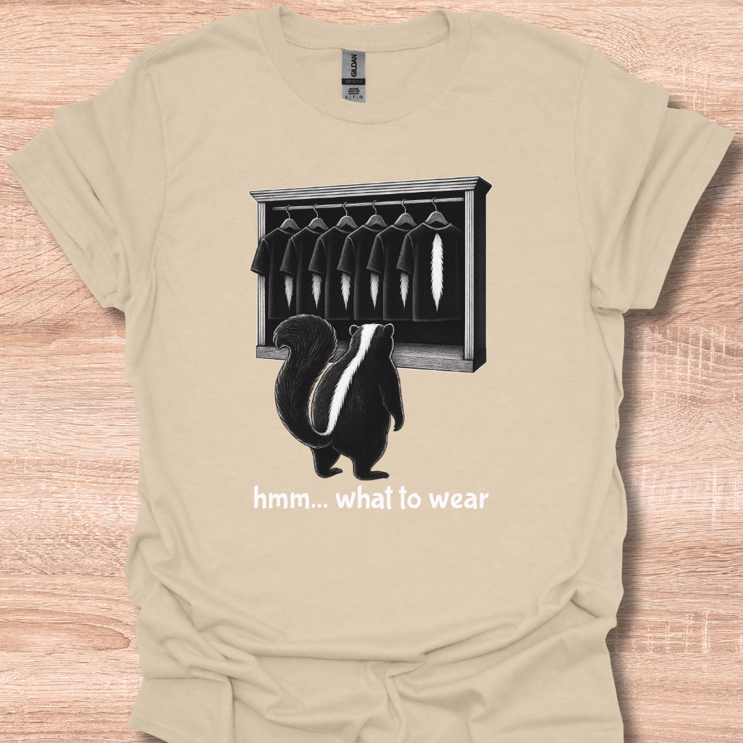 Funny Skunk Looking at Closet – Animal Cartoon Style Design