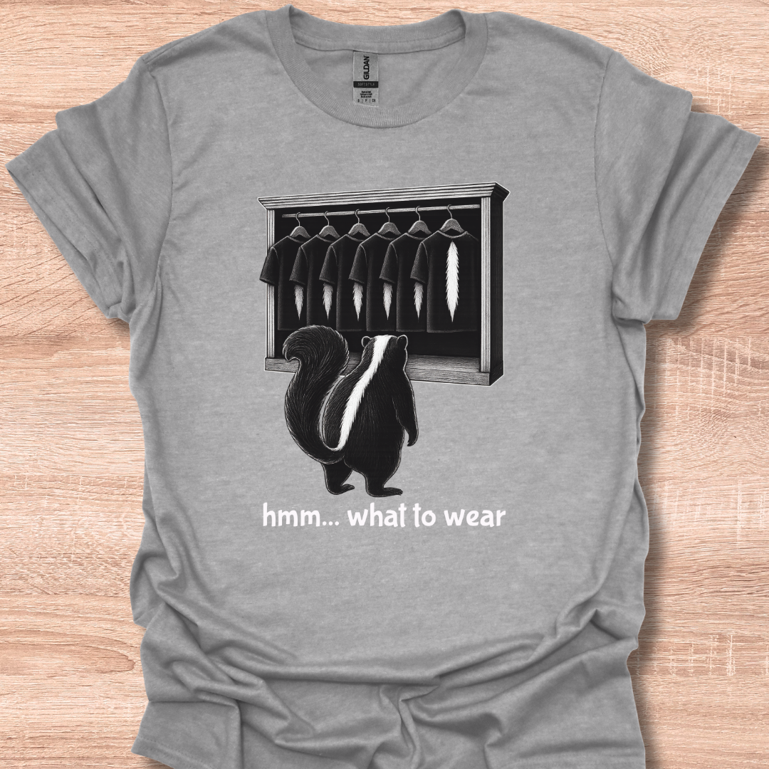 Funny Skunk Looking at Closet – Animal Cartoon Style Design